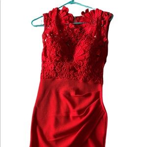 Red mini dress